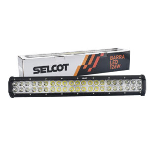 Farol Auxiliar Universal Retangular LED Bivolt 126W 6000K com Carcaça de Alumínio
