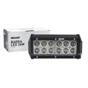 Farol Auxiliar Universal Retangular LED Bivolt 36W 6000K com Carcaça de Alumínio