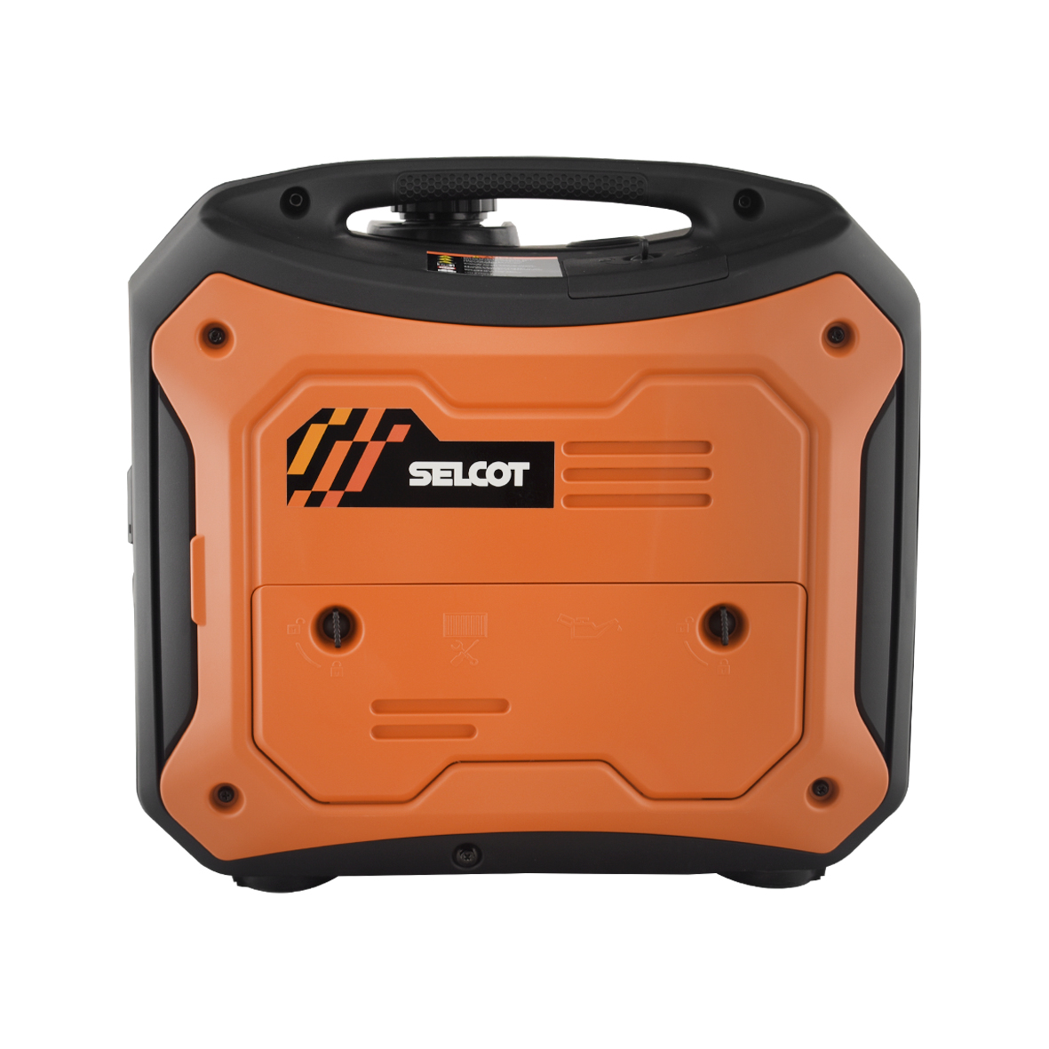 Vista lateral do gerador de energia a gasolina SELCOT