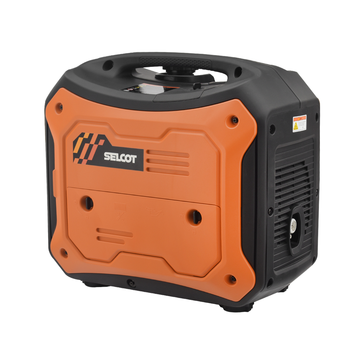 Vista 3/4 do gerador de eletricidade a gasolina SELCOT